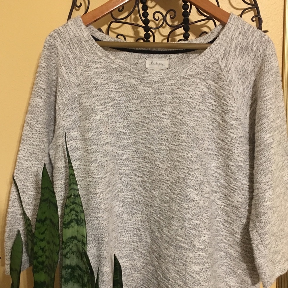 Lou & Grey Gold and Gray Knit Sweater
